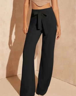 BAE Self Belted Wide Leg Pants