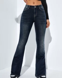 Slant Pocket Bootcut Leg Jeans