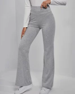 Wide Waistband Flare Leg Pants